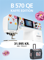 BERNINA 570 QE Kaffe edition Incl BSR, Kuffertvogn - UDSOLGT